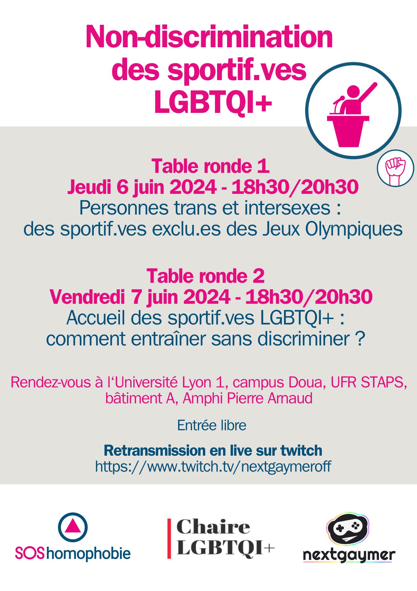 Affiche Conf sport Chaire LGBTQI+